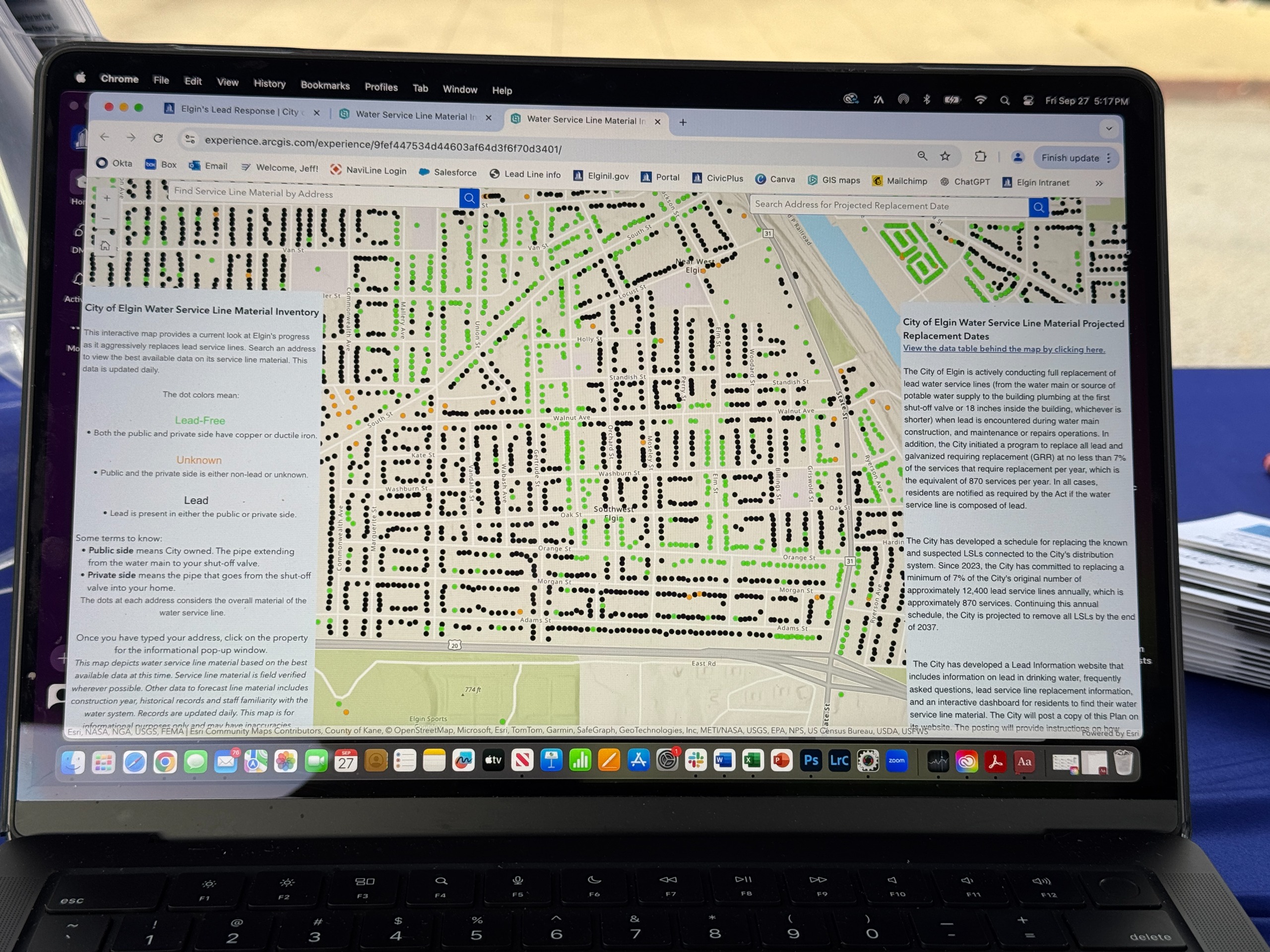 ​You'll be able to find out if you have lead service lines when you visti us at the ​Downtown Elgin Market